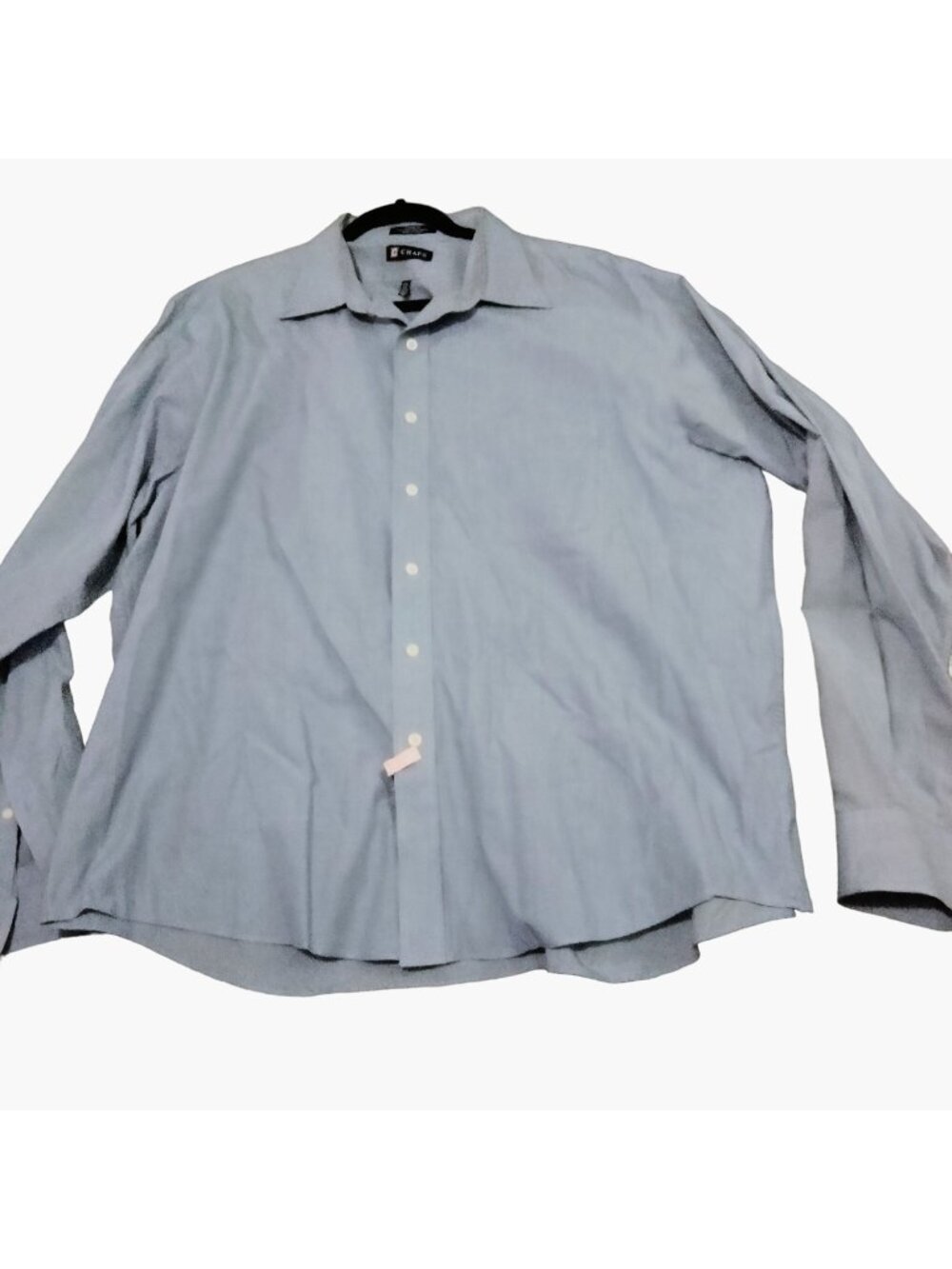 Chaps Blue Shirt Long Sleeve Cotton Blend XXL 36 37 wrinkle fre